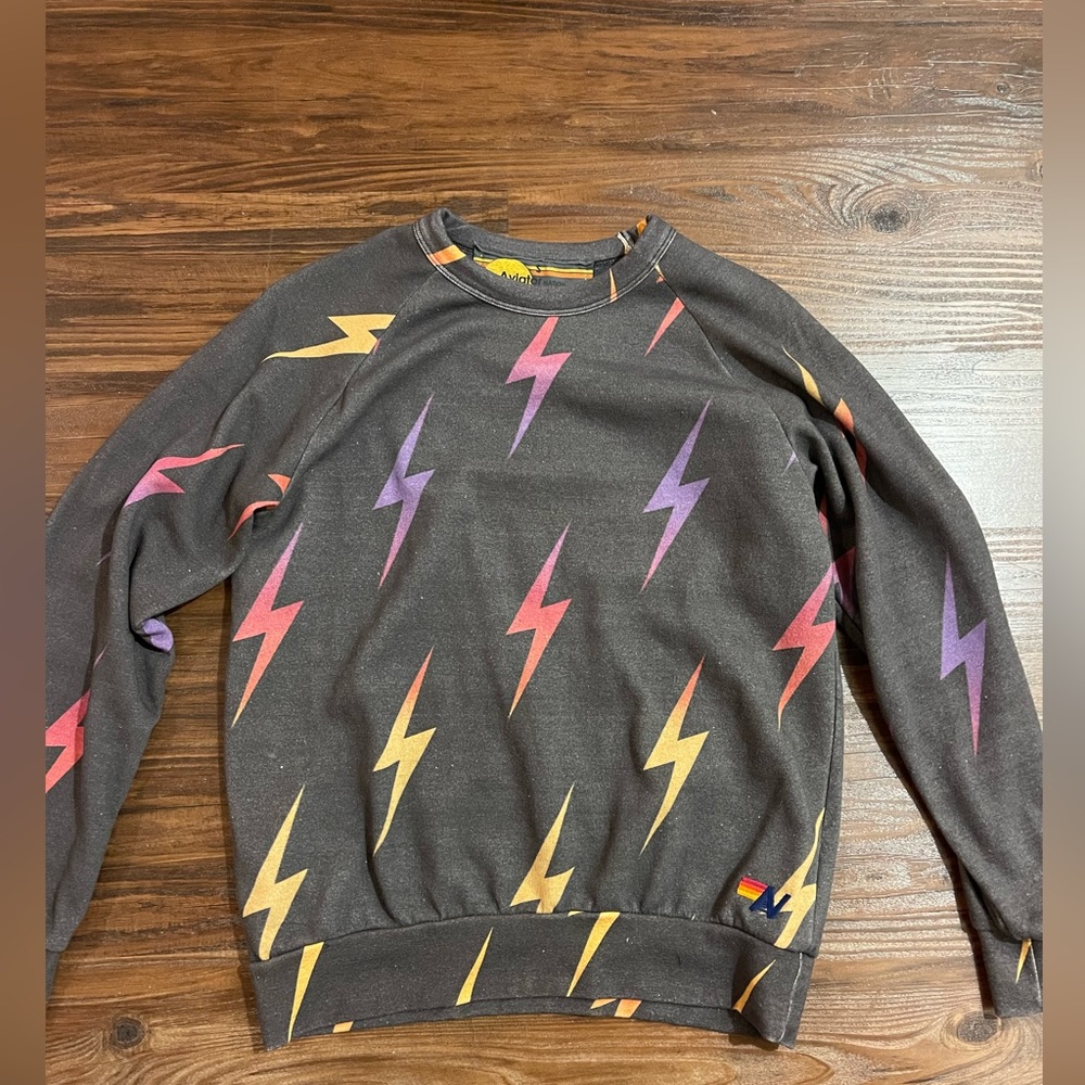 aviator nation lighting bolt crew neck